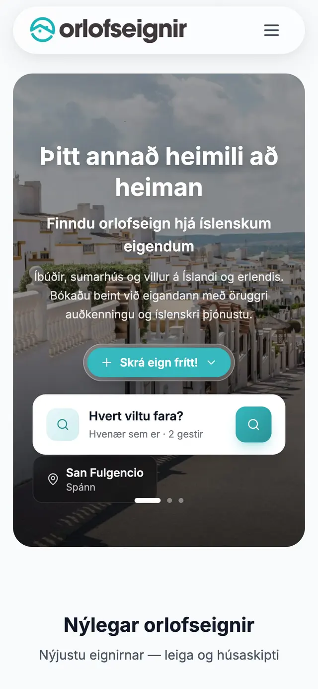 Orlofseignir on mobile
