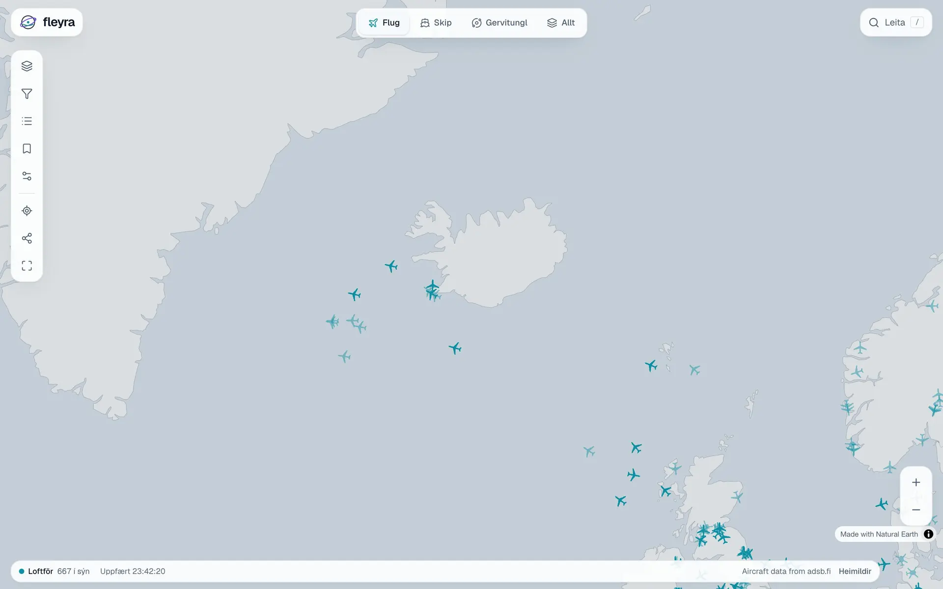 Fleyra — Aircraft, vessels and satellites on one live map